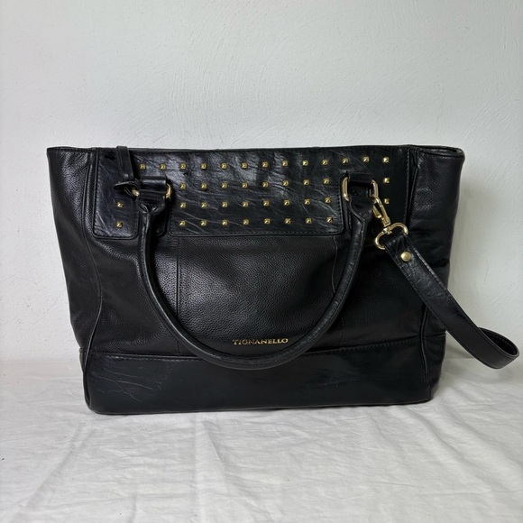 TIGNANELLO Black Leather Studded Tote Bag - Picture 16 of 16